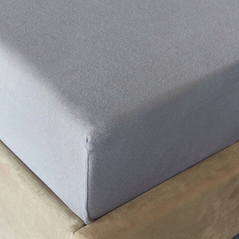 Cearceaf de pat cu elastic Claire, Homla, 200x200 cm, bumbac, gri