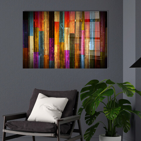 Tablou decorativ, UV-001, Sticla temperata, 50 x 70 cm, Multicolor Bozeman