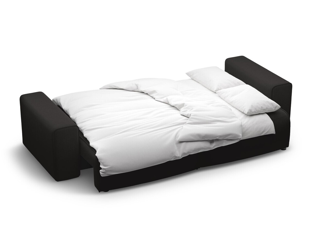 Canapea extensibila 3 locuri, Victor, Micadoni Home, 246x100x83 cm, tesatura structurata, negru — imaginea 6