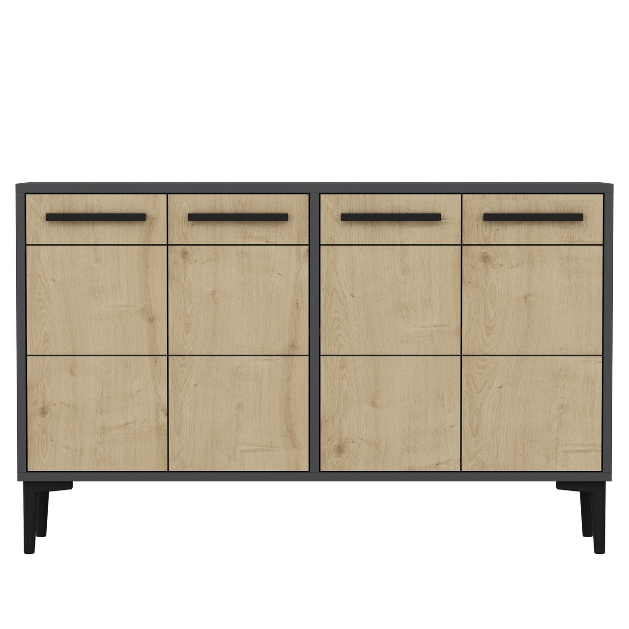 Consola, Odessa, Stria, 120x30x75 cm, PAL, Stejar antracit / safir