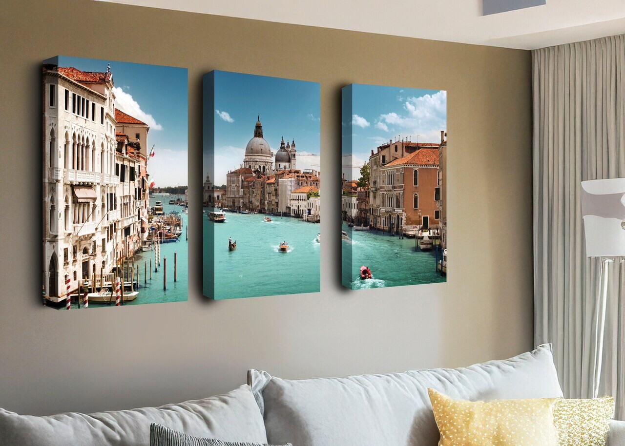 Tablou decorativ, 3PAN-CNV-3005, Dimensiune: 60 x 40 cm (3 bucăți), Multicolor — imaginea 2
