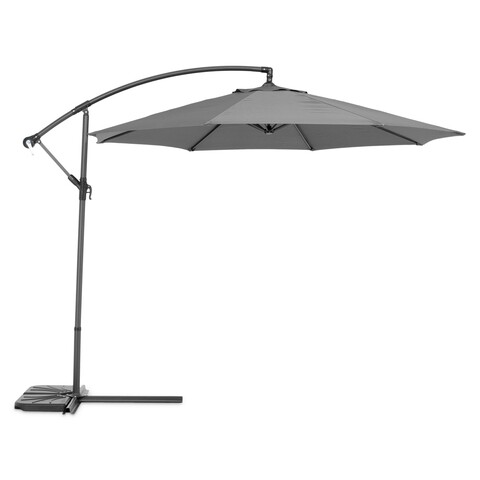 Umbrela cu manivela, Larisa, H.256 D.300 , otel/poliester, negru/gri Gradina