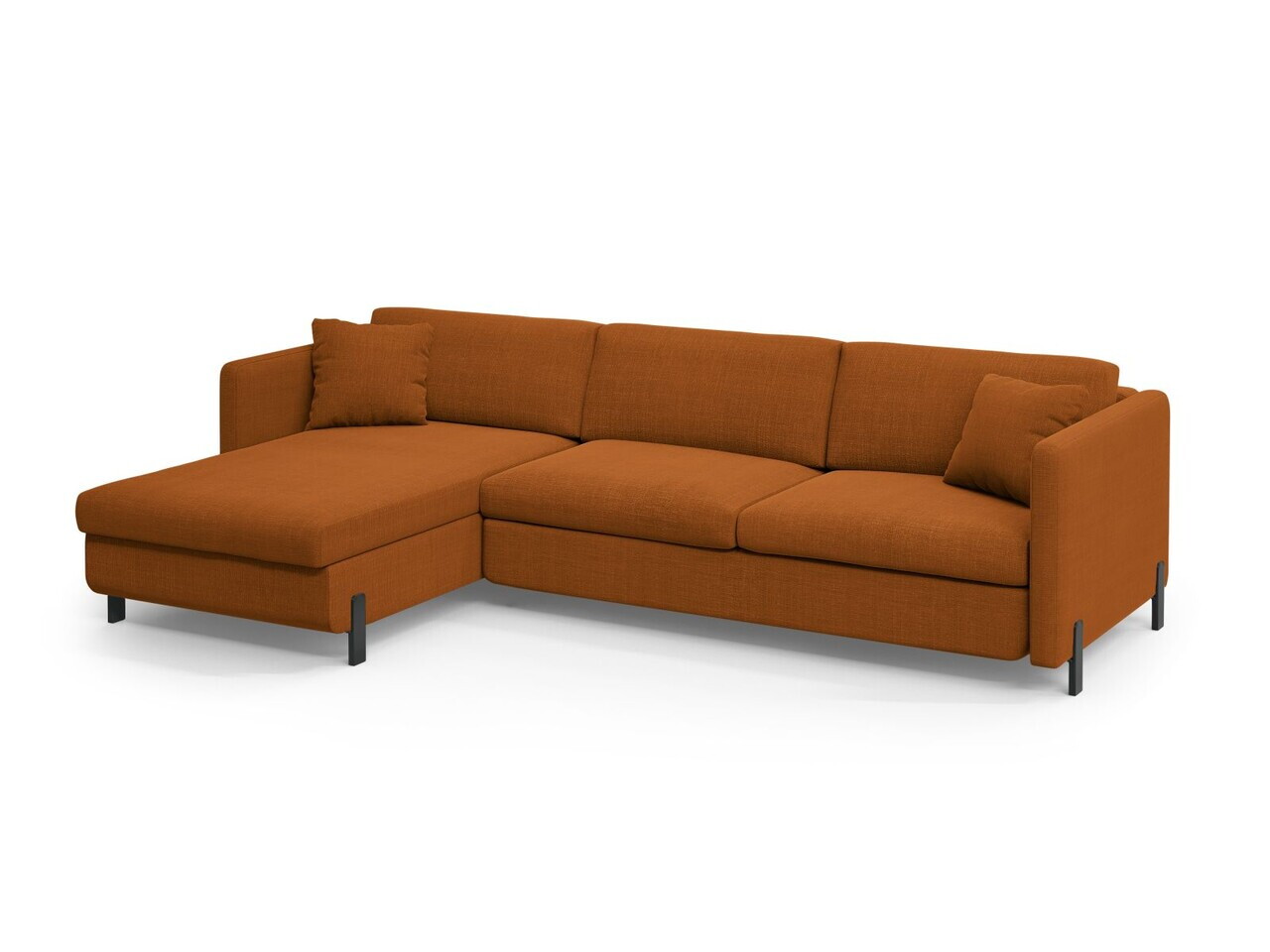 Coltar extensibil stanga 4 locuri, Gloria, Micadoni Home, 266x170x88 cm, tesatura structurata, caramiziu — imaginea 5