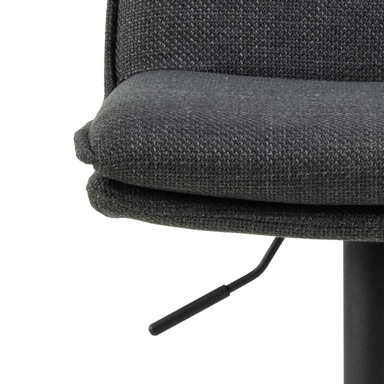 Scaun de bar Flynn, Actona, 44x53x107 cm, rotativ, tesatura structurata/otel, gri inchis