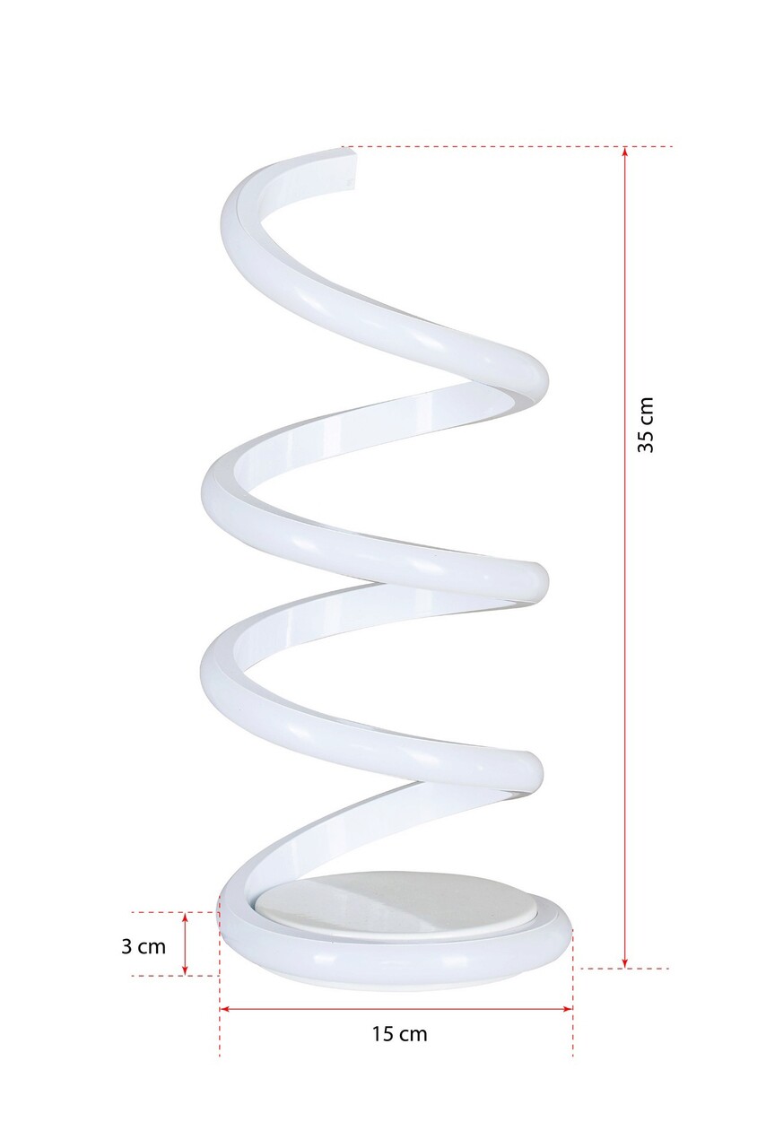 Lampa de masa, Curlux, 509CRL1114, Aluminiu, Alb