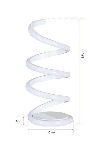 Lampa de masa, Curlux, 509CRL1114, Aluminiu, Alb