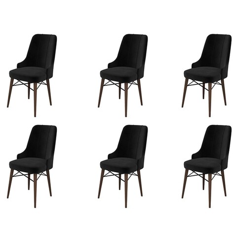 Set de scaune, Charlotte, Pare, Metal, Negru/Maro