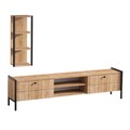 Mobilier pentru living Paola, Elegance, 2 piese, 180x34x45 cm, natural/negru