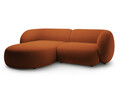 Coltar stanga 2 locuri, Kate, Micadoni, 255x176x76 cm, catifea, teracota
