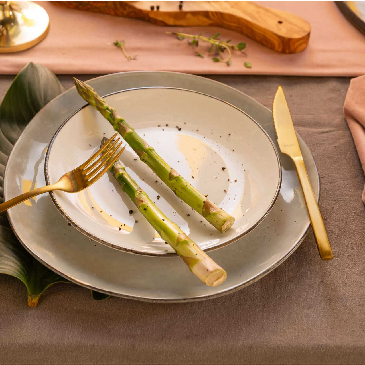 Set tacamuri pentru 6 persoane, 42 piese, Amefa, Manille Gold, inox — imaginea 7