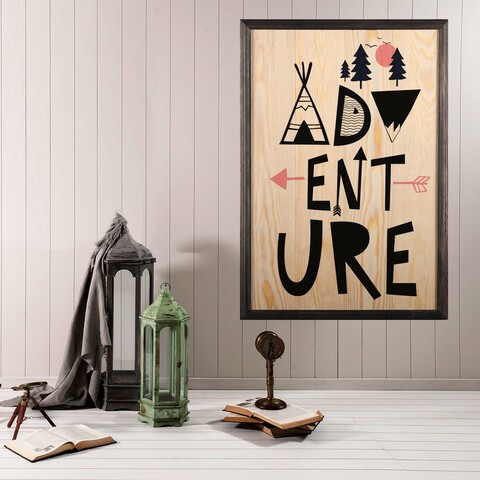 Tablou decorativ, adventure xl, lemn, lemn, multicolor