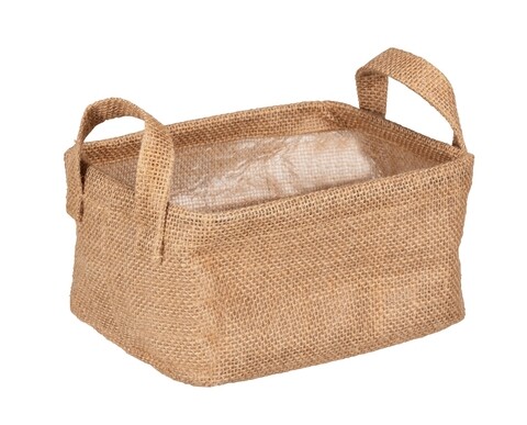 Cos depozitare, wenko, juna s, 20 x 15 x 15 cm, iuta/plastic, maro