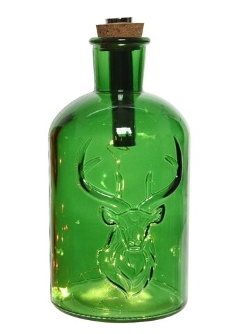 Decoratiune luminoasa Deer Bottle, Lumineo, 5 LED-uri, verde
