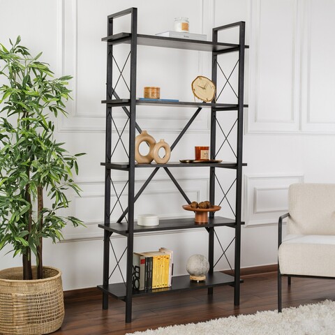 Corp biblioteca, Nordure, Elysian, PAL, Negru lemn / Negru