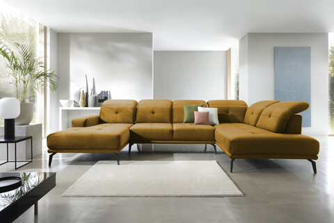 Coltar dreapta 6 locuri ELTAP, RT-45LO, Bretan, 350x205x107 cm, lemn/poliester, mustar