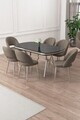 Set masa si scaune (7 piese), Hanah Home, Jita, Sonata / Crom / Cappuccino
