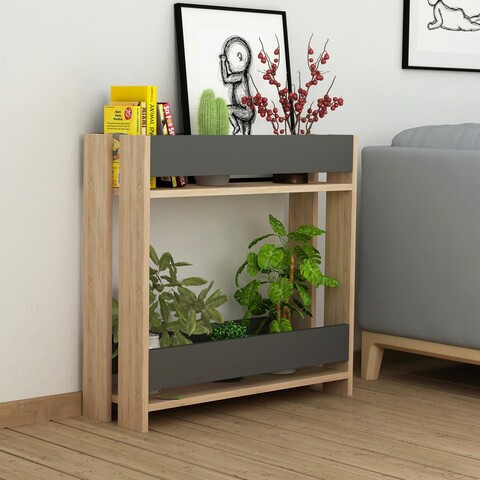 Masuta, Decortie, Massi, 74x72x25 cm, Stejar / Antracit 74x72x25
