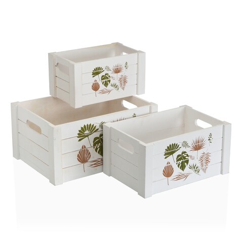 Set 3 cutii pentru organizare roxanne, versa, 40x28x15 cm, lemn