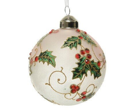 Glob Holly-diamonds, Decoris, Ø8 cm, sticla, multicolor