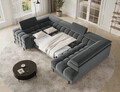 Coltar extensibil dreapta 3 locuri ELTAP, RT-06SO, Fectory, 346x205x93 cm, lemn/poliester, gri inchis