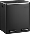 Cos de gunoi cu pedala 2 x 15 L, Songmics, inchidere soft close, igienic, etans, 41x36x47 cm, otel, negru