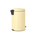 Cos de gunoi cu pedala, Brabantia, NewIcon Mellow Yellow, 20 L, 38x29x46.7 cm, otel, galben pastel