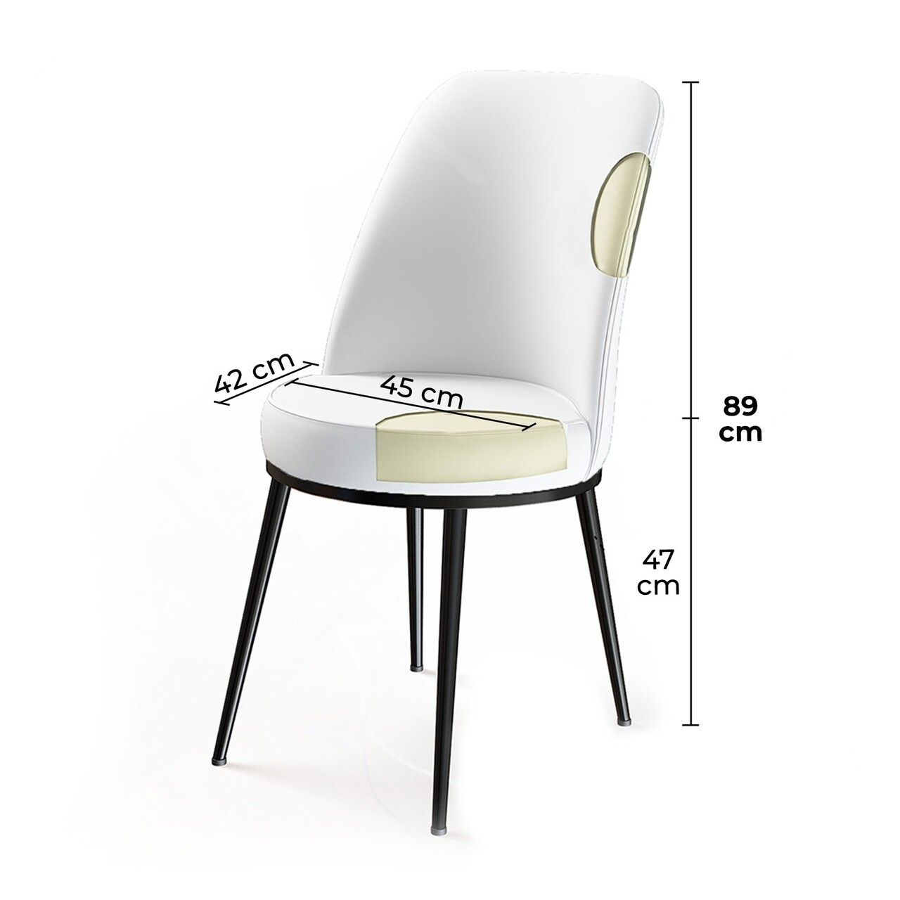 Set de scaune, Charlotte, Dexa, Metal, Cappuccino / Negru - 1 | YEO