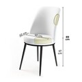 Set de scaune, Charlotte, Dexa, Metal, Cappuccino / Negru
