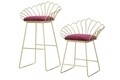 Set scaun si scaun de bar Glam Flower, Mauro Ferretti, fier/poliester, bordo/auriu