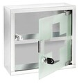 Dulap pentru medicamente, Wenko, Medicine Chest, 25 x 12 x 25 cm, inox/sticla, gri