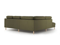 Coltar stanga 4 locuri, Eden, Micadoni, 267x234x90 cm, catifea, verde muschi melanj