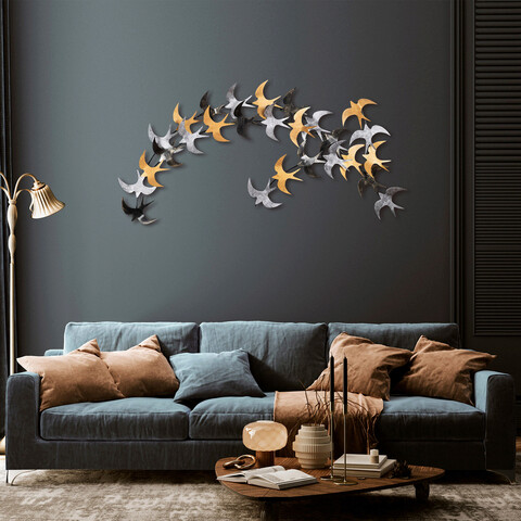 Decoratiune de perete, kirlangiç, metal, dimensiune: 137 x 62 cm, multicolor