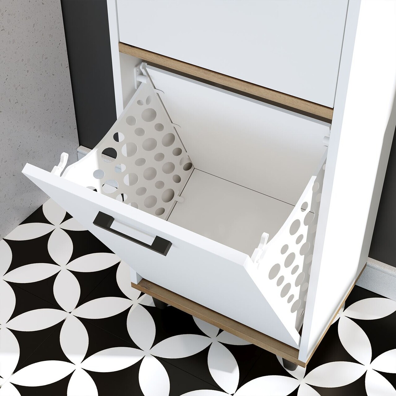 Dulap multifunctional, Hanah Home, 2530, 45x200x35 cm, PAL MELAMINAT, Pin Atlantic / Alb — imaginea 7