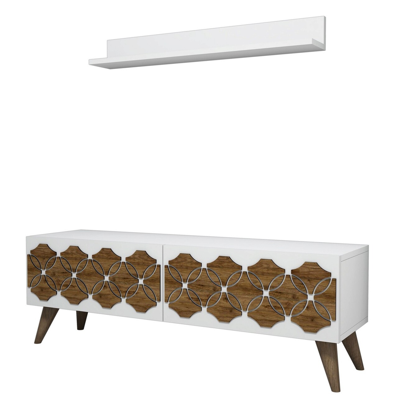 Comoda TV, Hanah Home, Nisan, 90x14x14.6 cm, Alb - view 4