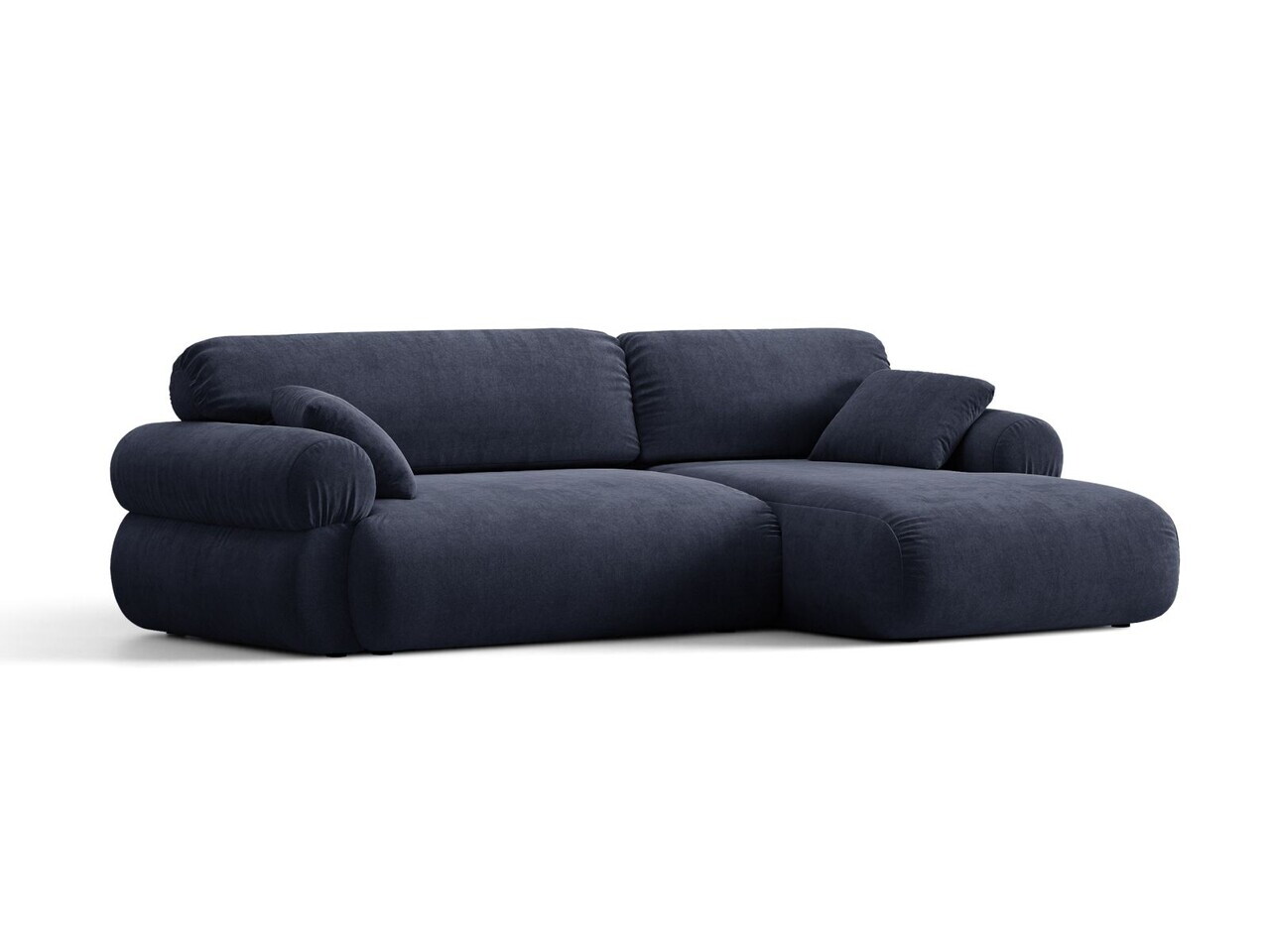 Coltar dreapta 4 locuri, Ophelia, Micadoni Home, 256x164x84 cm, tesatura structurata, albastru navy — imaginea 2