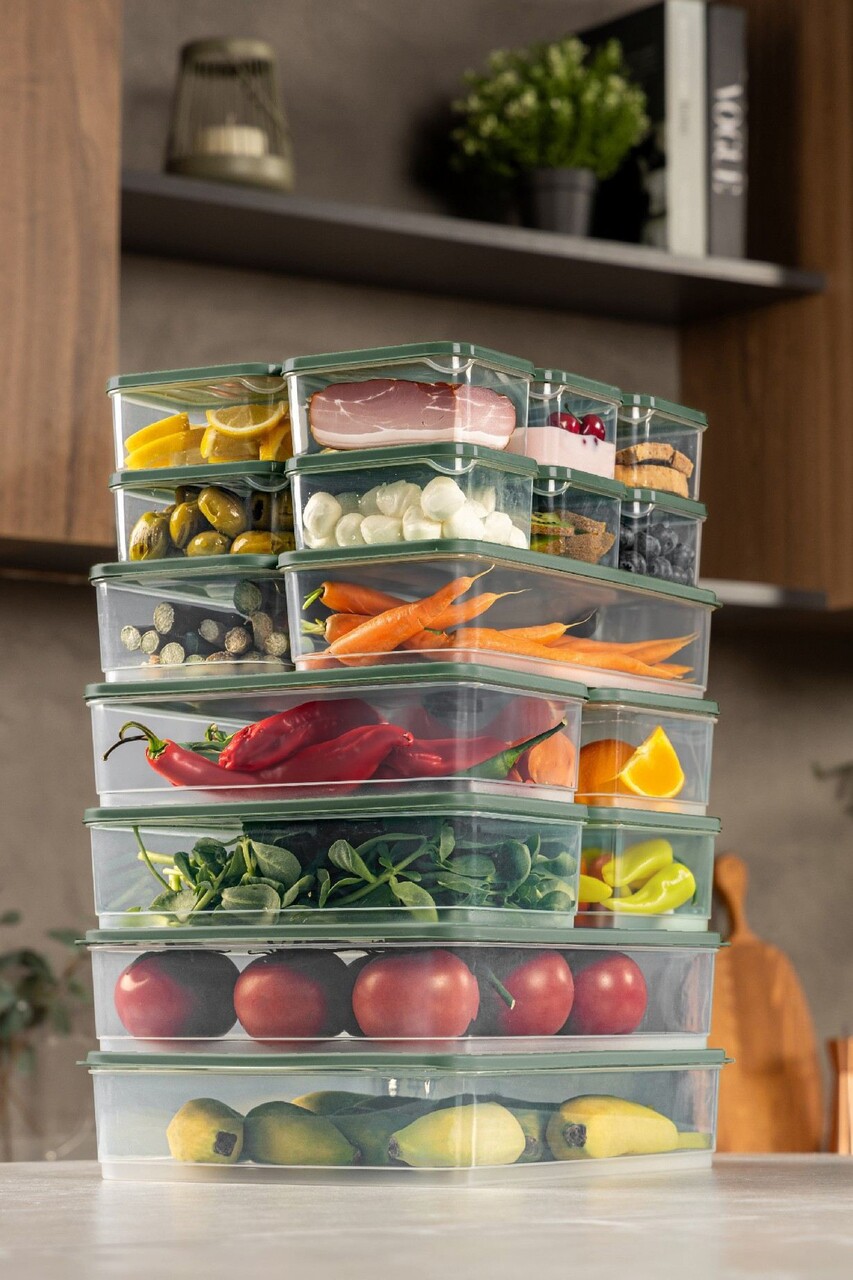 Set recipiente depozitare, Hermia, 964FRM5768, Dimensiune: 23 x 15 x 7 cm / 1750 ml (4 bucăți), Verde - imagine 3
