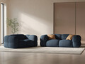Canapea 3 locuri, Loretto, Cosmopolitan Design, 210x100x68 cm, tesatura structurata, albastru inchis