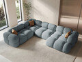 Coltar panoramic stanga 5 locuri, Loretto, Cosmopolitan Design, 345x250x68 cm, tesatura structurata, albastru pastel
