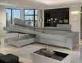 Coltar extensibil stanga 4 locuri ELTAP, LT-04RAQ, Eridano, 275x202x88 cm, lemn/poliester, gri deschis