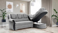 Coltar extensibil dreapta 3 locuri ELTAP, L-006, Lord, 243x180x112 cm, lemn/poliester, gri deschis/negru