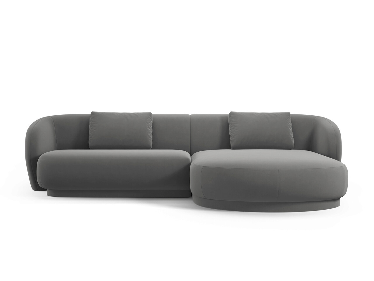 Coltar dreapta 4 locuri, Camden, Cosmopolitan Design, 289x177x72 cm, catifea, gri ciment - 1 | YEO