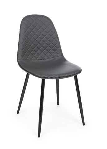 Scaun amanda, bizzotto, piele ecologica, 45x54x87 cm, gri