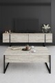 Comoda TV, Bexley, Luxe, Travertin / Negru