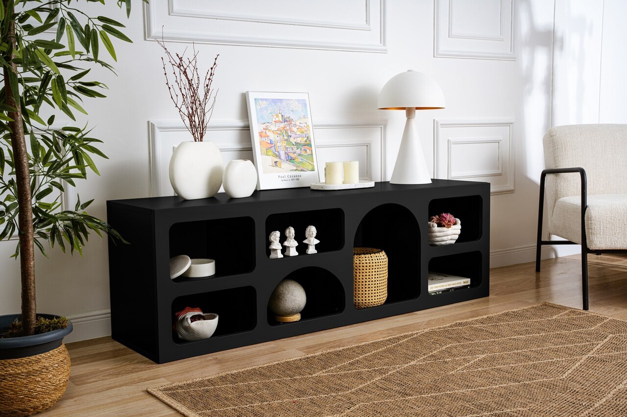 Consola, Hanah Home, Ferlis, 160x51x40 cm, Negru - view 2