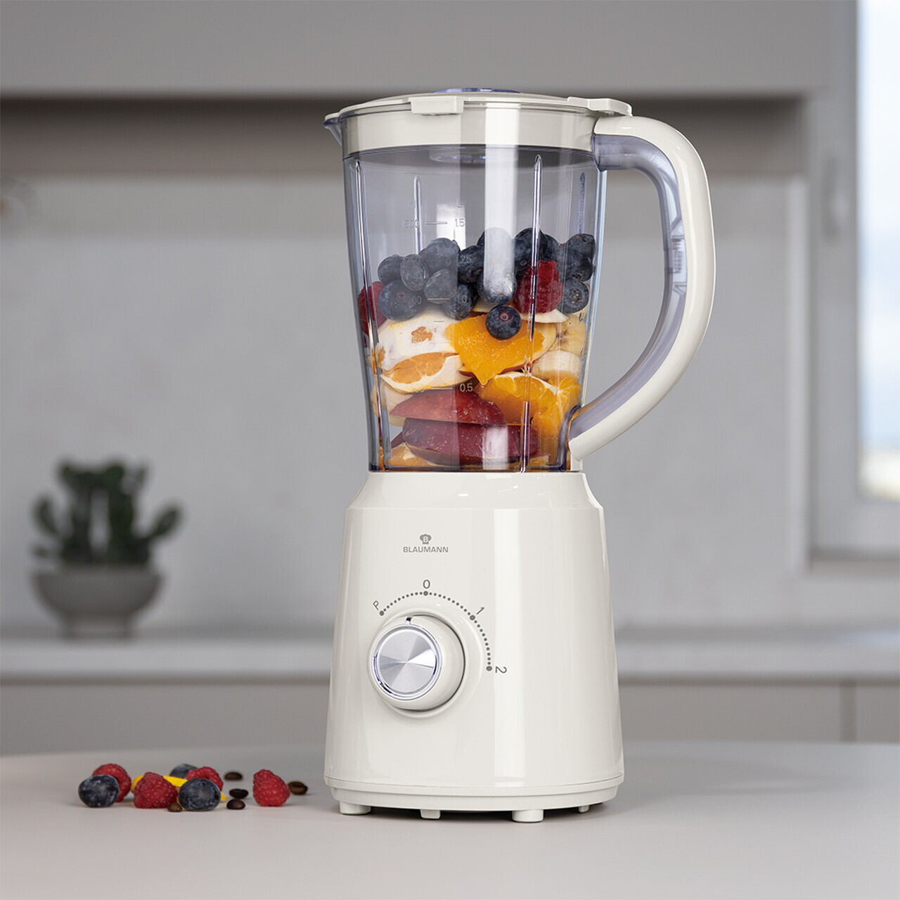 Blender de masa Blaumann, Blaumann Cream, 500W, 1.5 L, plastic/inox, crem/transparent - view 2