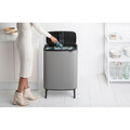 Cos de gunoi cu soft touch, Brabantia, Bo Touch Mineral, 60 L, 31.2x54.5x81.5 cm, otel, gri