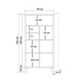 Biblioteca, Sapphire, Marina Flora - 753, 80 x 155 x 36 m, pal melaminat, maro