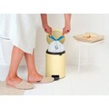 Cos de gunoi cu pedala, Brabantia, NewIcon Mellow Yellow, 5 L, 27.2x20.5x29.1 cm, otel, galben pastel