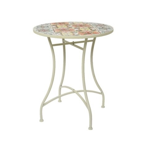 Masa pentru gradina Beaufort Mosaic, Decoris, 60x71 cm, bej