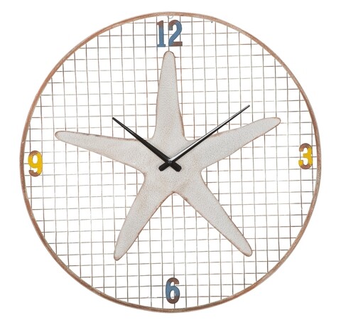 Ceas de perete starfish, mauro ferretti, Ø 57 cm, fier, alb